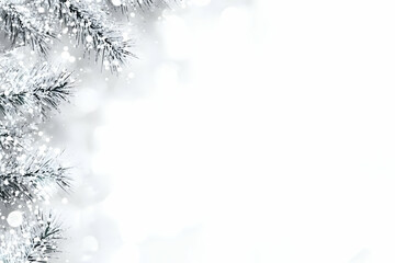 Obraz premium Winter Wonderland Snowy Branches Illustration
