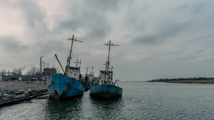 old ship ran aground in Ukraine