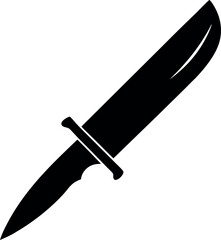 Minimalist Black Knife Silhouette Vector Illustration | Simple Icon for Cutting, Cooking, Hunting, Survival, and Weapon Design Elements