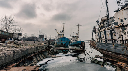 old ship ran aground in Ukraine