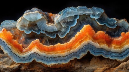 Obraz premium Stunning Agate Geode Slice with Blue and Orange Layers