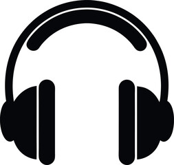 Minimalist Black Headphone Silhouette Vector Illustration | Simple Icon for Music, Audio, Sound, DJ, Gaming, Podcast, Studio, Entertainment, and Technology Design Elements