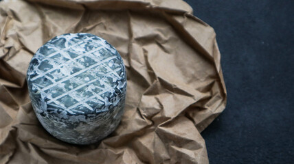craft goat cheese with mold close-up