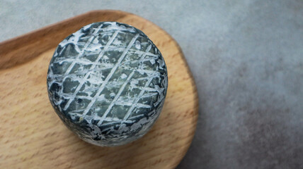 craft goat cheese with mold close-up