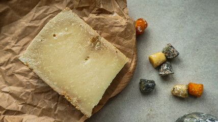 craft cheese with mold close-up