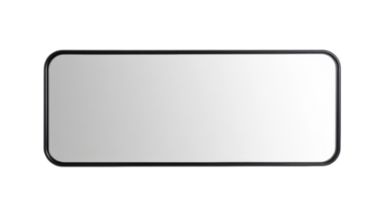 Large rectangular mirror with sleek black frame, perfect for modern decor