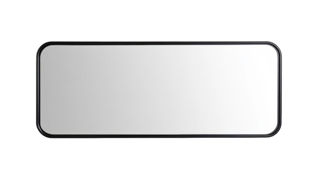 Large rectangular mirror with sleek black frame, perfect for modern decor