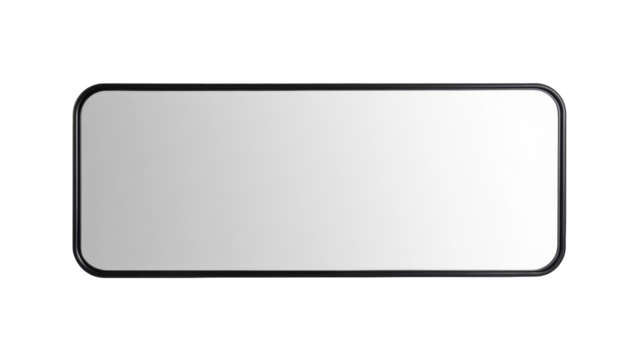 Large rectangular mirror with sleek black frame, perfect for modern decor