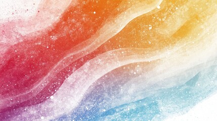 Naklejka premium Abstract colorful watercolor background with flowing lines and glitter texture.