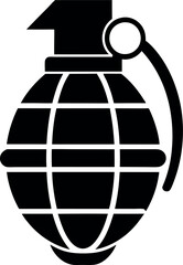 Minimalist Black Grenade Silhouette Vector Illustration | Simple Explosive Icon for Military, War, Tactical, Combat, Weapon, Security, Danger, Warfare, Army, and Battle Design Elements