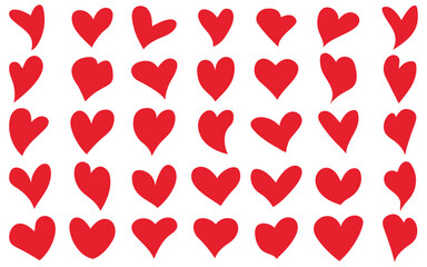 Collection of Heart Icons Heart shape and love doodles, Grunge Hand drawn love illustrations