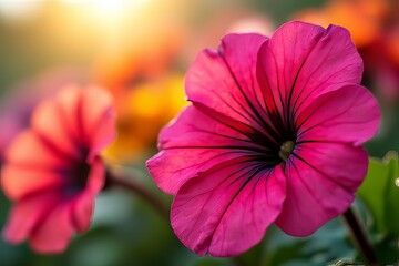 Close-up of a Vibrant Pink Flower in Sunlight