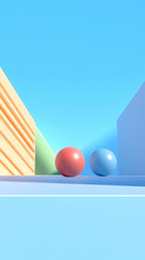 Pastel 3D Render Spheres Abstract Background