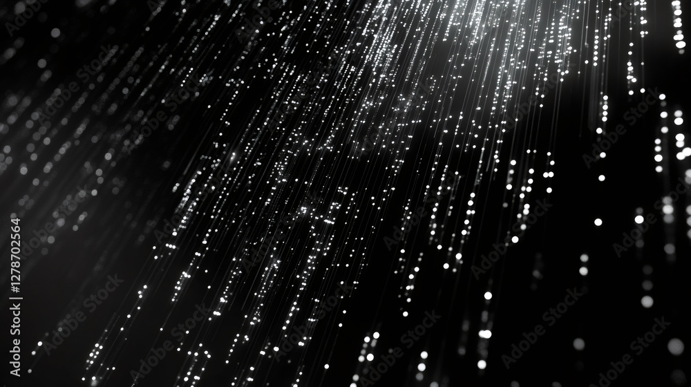 Aufkleber Abstract background with glowing particles flowing downwards resembling a big data stream or digital rain