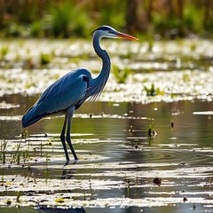 Naklejka premium great blue heron ardea cinerea