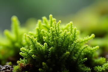 Close-up of vibrant green moss, nature detail, macro photography