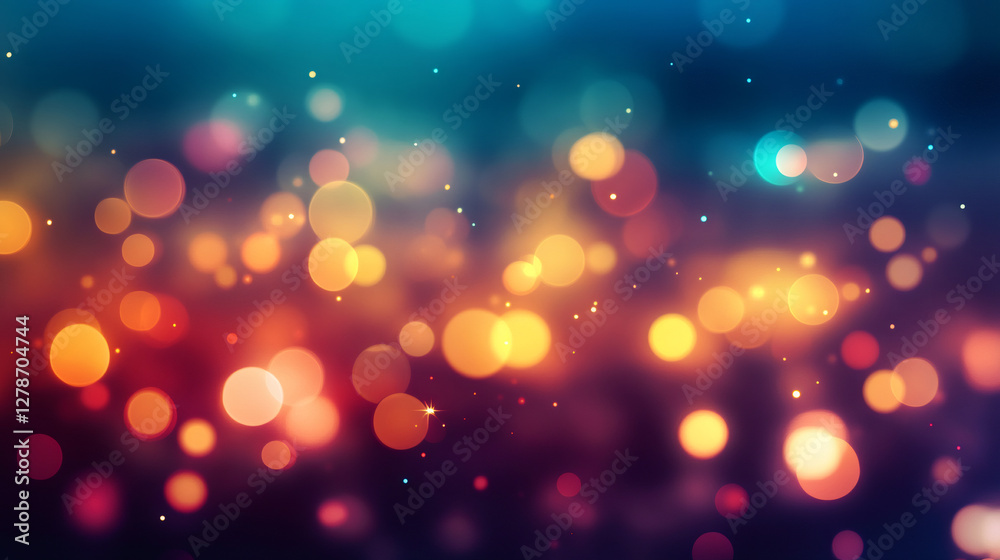 Leinwandbilder abstract christmas background with colorful bokeh lights and glowing particles creating festive mood