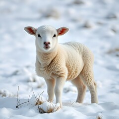 Fototapeta premium sheep in snow
