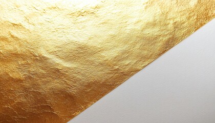 Sophisticated gold and white textured paper background. Ideal for luxury invitations, banners, and elegant designs. Ample copy space in upper left.