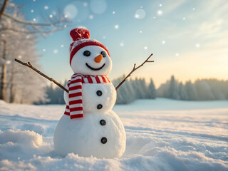 Obraz premium snowman in the snow
