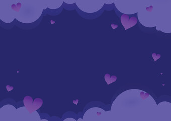 Elegant pastel heart frame background with soft gradient and subtle shadows, vector illustration
