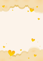 Elegant pastel heart frame background with soft gradient and subtle shadows, vector illustration
