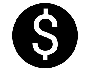 American dollar coin flat icon black and white monochrome sketch. Currency, symbol, logo, business, illustration, vector, economy.