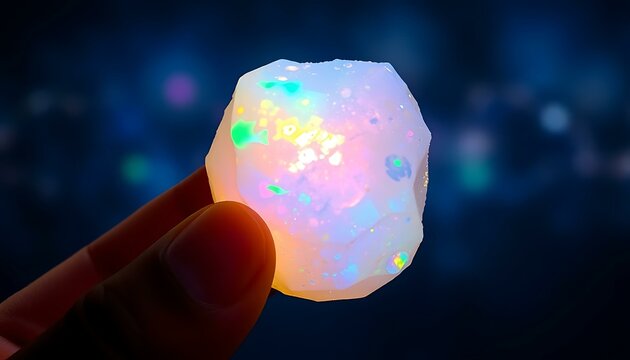 Stunning Opalite Gemstone: Rainbow Play of Color in Hand