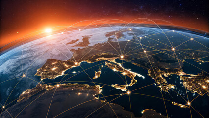 Global Network Connectivity – Digital World Map & Innovation
