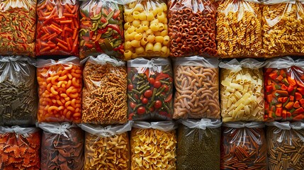 Vacuum sealed preservation of pasta, meat, and fish for freshness and extended shelf life