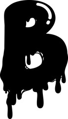 Hand drawn slime uppercase alphabet B