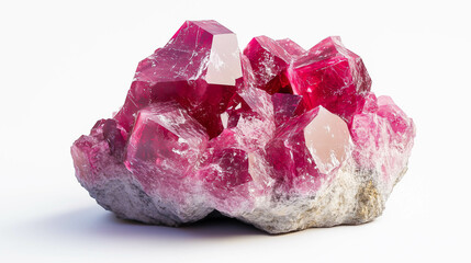 白い背景へ置かれた宝石の原石