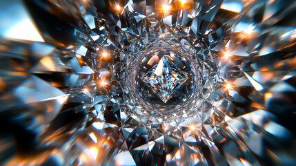 光り輝くダイヤモンドを素材にしたデジタル画像
