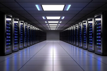 Fototapeta premium 3D Server Room Illustration