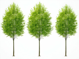 Obraz premium Three Lush Green Trees Illustration