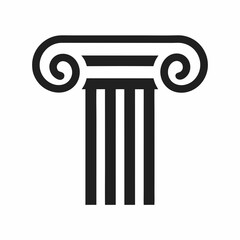 Elegant Classical Column Vector Icon for Architecture.
