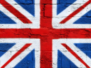 Fototapeta premium Union Jack Brick Wall Graffiti Illustration