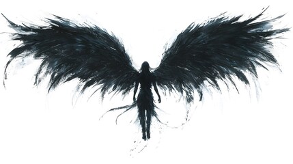 Obraz premium Black feathered wings 