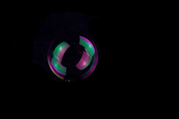 A single bubble on a black background