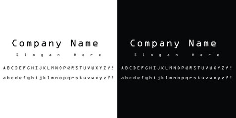 Modern Futuristic OCR-A Extended Font Template for Logos, Branding & Typography – Black & White Digital Vector File for Designers, Developers, and Microstock Marketplaces