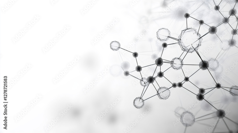 Poster abstract representation of network with interconnected points and lines, symbolizing communication, 