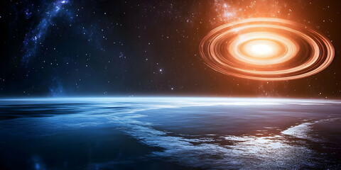 Cosmic Ocean: A Digital Space Illustration