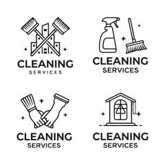 Hand drawn cleaning service logo