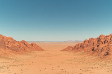 Fototapeta premium Vast desert landscape featuring towering red rock formations und