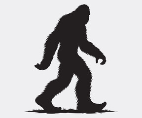 Fototapeta premium Bigfoot Silhouette, Bigfoot Illustration and Vector, Sasquatch Silhouette