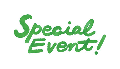 「Special Event」の手書き水彩文字　ベクターイラスト
