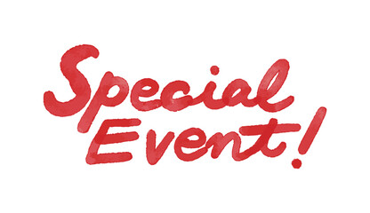 「Special Event」の手書き水彩文字　ベクターイラスト