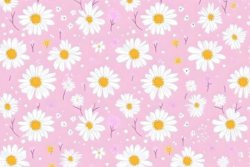 Obraz premium Pink Daisy Flower Illustration Background