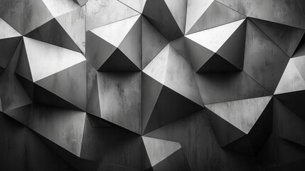 Fototapeta premium Abstract Geometric Pattern with 3D Depth in Monochrome
