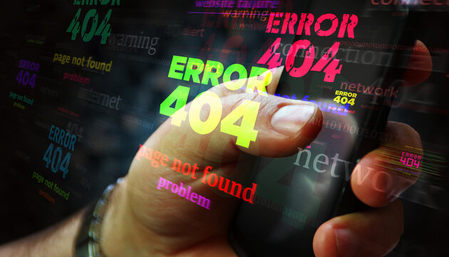 Error 404 page not found symbol illustration
